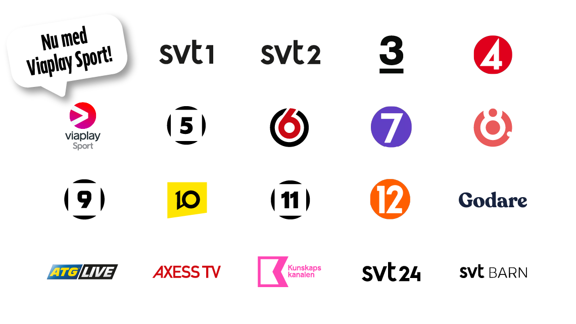 19 svenska tv kanaler ingår alltid med Allente