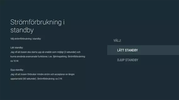 Strömförbrukning i standby